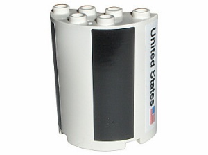 6259pb010-1G Cylinder, half 4x4x2 Zwarte strepen en United States wit NIEUW *