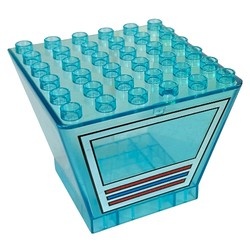 6361pb01-15G DUPLO Vliegveld toren glas met raam (PAKKETPOST) transparant lichtblauw gebruikt *