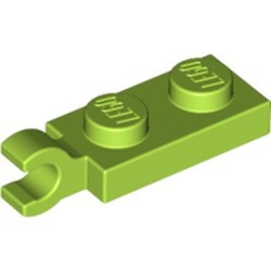 63868-34 Platte plaat 1x2 HORIZONTALE clip korte einde (in verlengde) lime NIEUW *1B290