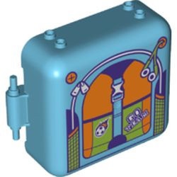 64462pb08-156 Box 3x8x6 2/3 met GO TEAM patroon (voor en achterkant) PAKKETPOST blauw, middenazuur NIEUW *5K000