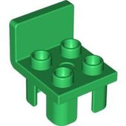 6478-6G DUPLO Stoel met 4 noppen en rechte achterkant (PAKKETPOST) groen gebruikt *