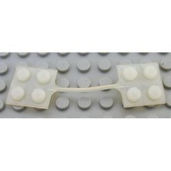 650-60G Scharnierplaat 2x2 verbonden nylon wit, melkachtig gebruikt *1R028