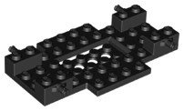 65202-11 Voertuigplaat 6x10x1 met twee gaten zwart NIEUW *3D000