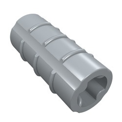 6538-66 Technic, As koppelaar ribbel breedterichting grijs, lichtparel NIEUW *1A073