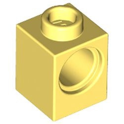 6541-103 Technic, steen 1x1 met PINgat geel, lichthelder NIEUW *