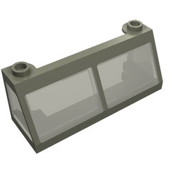 6567c02-10G Trein, raam cabine 2x6x2 vaste TRANSZWARTE glas donker, grijs (klassiek) gebruikt *1C039