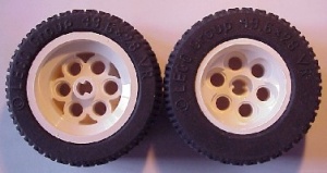 6595c02-1G Wiel 36,8x26 VR asgast en 6 gaten, band 49,6x28 wit gebruikt *5W000