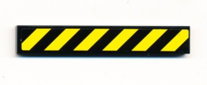 6636pb091-11G Tegel 1x6 gevarenstrepen dun (Sticker) zwart gebruikt *5t13-02