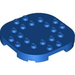 66789-7 Platte plaat 6x6 met afgeronde hoeken en 4 voetjes blauw NIEUW *1L0000