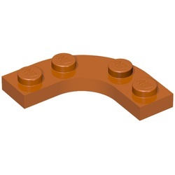68568-68 Platte plaat 3x3 afgertond met uitsnede 2x2 afgerond oranje, donker NIEUW *5G0000