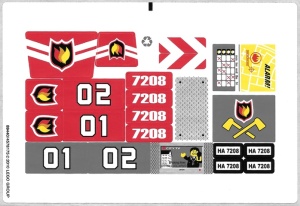 7208stk01 STICKER 7208 Fire Station NIEUW *0S0000