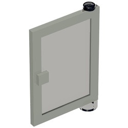 73435c03-9G Deur 1x4x5 rechts met transparant zwart glas lichtgrijs (klassiek) gebruikt *1C032