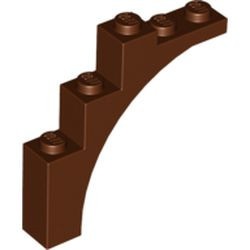 76768-88G Steen, halve boog 1x5x4 VERSTEVIGD (trapsgewijs) bruin, roodachtig gebruikt *1L259