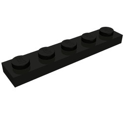 78329-11 Platte plaat 1x5 zwart NIEUW *1B172