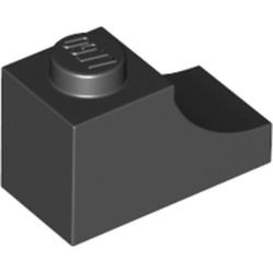 78666-11 Steen, boog 1x2 omgekeerd zwart NIEUW *5B016
