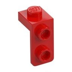 79389-5 Verbindingsplaat 1x1 - 1x2 in lengte naar beneden rood NIEUW *1B258