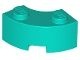 85080-39 Steen 2x2 gebogen (Macaroni) NIEUWE STIJL (andere bodem) turquoise, donker NIEUW *1B065
