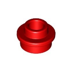 85861-5 Platte plaat 1x1 rond MET GAT IN MIDDEN rood NIEUW *1B235