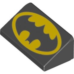 85984pb114-11 Dakpan klein 30 graden 2x1x 2/3 (2 nop breed) Batman Logo zwart NIEUW *1L187/188