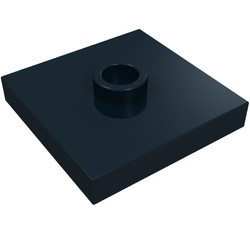 87580-11 Platte plaat 2x2 1 centrale nop zwart NIEUW *1B349