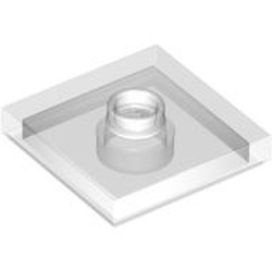 87580-12 Platte plaat 2x2 1 centrale nop transparant NIEUW *1B348