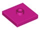 87580-71 Platte plaat 2x2 1 centrale nop magenta NIEUW *1B349