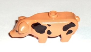 87621pb02-28 Varken met zwarte vlekken (KLEIN) caramel NIEUW *0D000