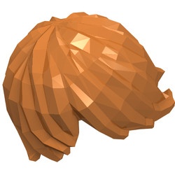 87991-150 Haren- man gekruld met zijstuk caramel, midden NIEUW *0L0000