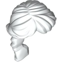 88286-1 Haren- Ponystaart lang met vlecht wit NIEUW *0L0000