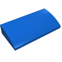 88930-7G Dakpan gebogen 2x4x2/3 geen noppen, MET bodemtubes blauw gebruikt *1D037