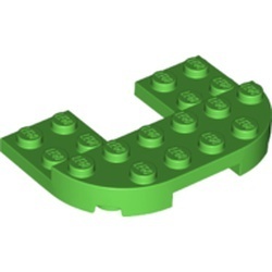 89681-36 Platte plaat 4x6 met 2x2 uitsnede en 2x6 dubbele hoek groen, helder NIEUW *1L0000