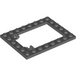 92107-85 Platte plaat 6x8 met trapgat voor luik lnge scharnier grijs, donker (blauwachtig) NIEUW *3R0000