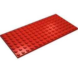 92438-5 Platte plaat 8x16 rood NIEUW *5K0000