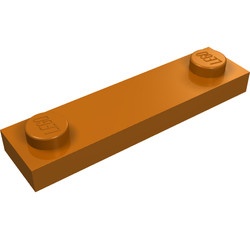 92593-68 Platte plaat 1x4 twee noppen buitenkant oranje, donker NIEUW *1B352