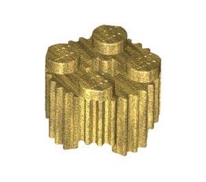 92947-115 Steen, rond 2x2 GERILD goud, parel NIEUW *1B079
