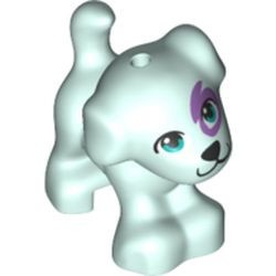 93088pb12-152 Puppy staand, met donkerazuur ogen en middenlavender vlekken aqua, licht NIEUW *0D000