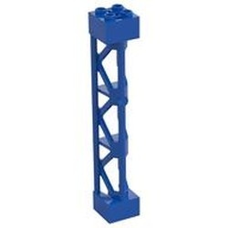 95347-7 Pilaar 2x2x10 TYPE 4 vakwerk driehoekig open alle zijden DRIE SECTIES blauw NIEUW *2B071