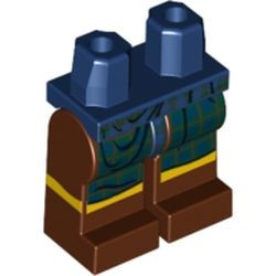 970c88pb07-63 Donkerblauwe heupen, bruine benen en kilt patroon blauw, donker NIEUW *2B000