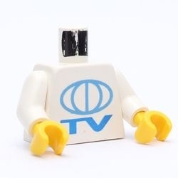 973pb0025c01-1 Torso TV logo en wereldbol wit NIEUW *0B0000