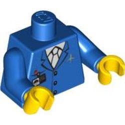 973pb0098c01-7 Torso, pilotenjas met zilveren vliegtuig logo en drie knopen, blauwe armen blauw NIEUW *0B0000
