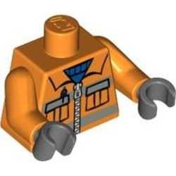 973pb0263c02-4G Torso constructie, zakken, zilveren strepen en blauwe sweater oranje gebruikt *0B0000
