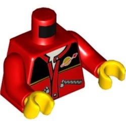 973pb0298c01-5 Torso, rood jack met ritssluiting en Classic space logo rood NIEUW *0B0000