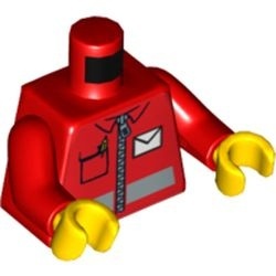 973pb0459c01-5 Torso met reflectiestrepen, pen in borstzak en enveloppe rood NIEUW *0B0000
