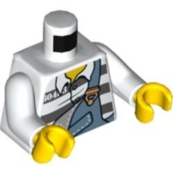 973pb0988c01-1 Torso gevangene met overall en strepen shirt wit NIEUW *0B0000