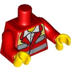 973pb0996c01-5 Torso, vest met EMT ster en reflectiestrepen rood NIEUW *0B0000
