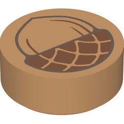 98138pb070-150 Tegel 1x1 ROND Eikel caramel, midden NIEUW *0L0000