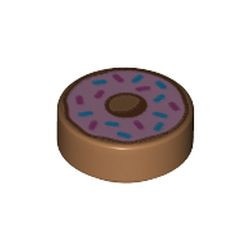 98138pb182-150 Tegel 1x1 rond Donut caramel, midden NIEUW *0L0000