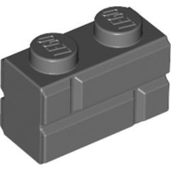 98283-85 Steen met baksteenmotief 1x2 grijs, donker (blauwachtig) NIEUW *