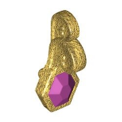 98379pb01-115 Tulbandspeld met magenta juweelpatroon goud, parel NIEUW *0D0000