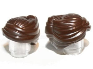 99240-120 Haar vrouw- Achterover gekamd met knotje bruin, donker NIEUW *0L0000
